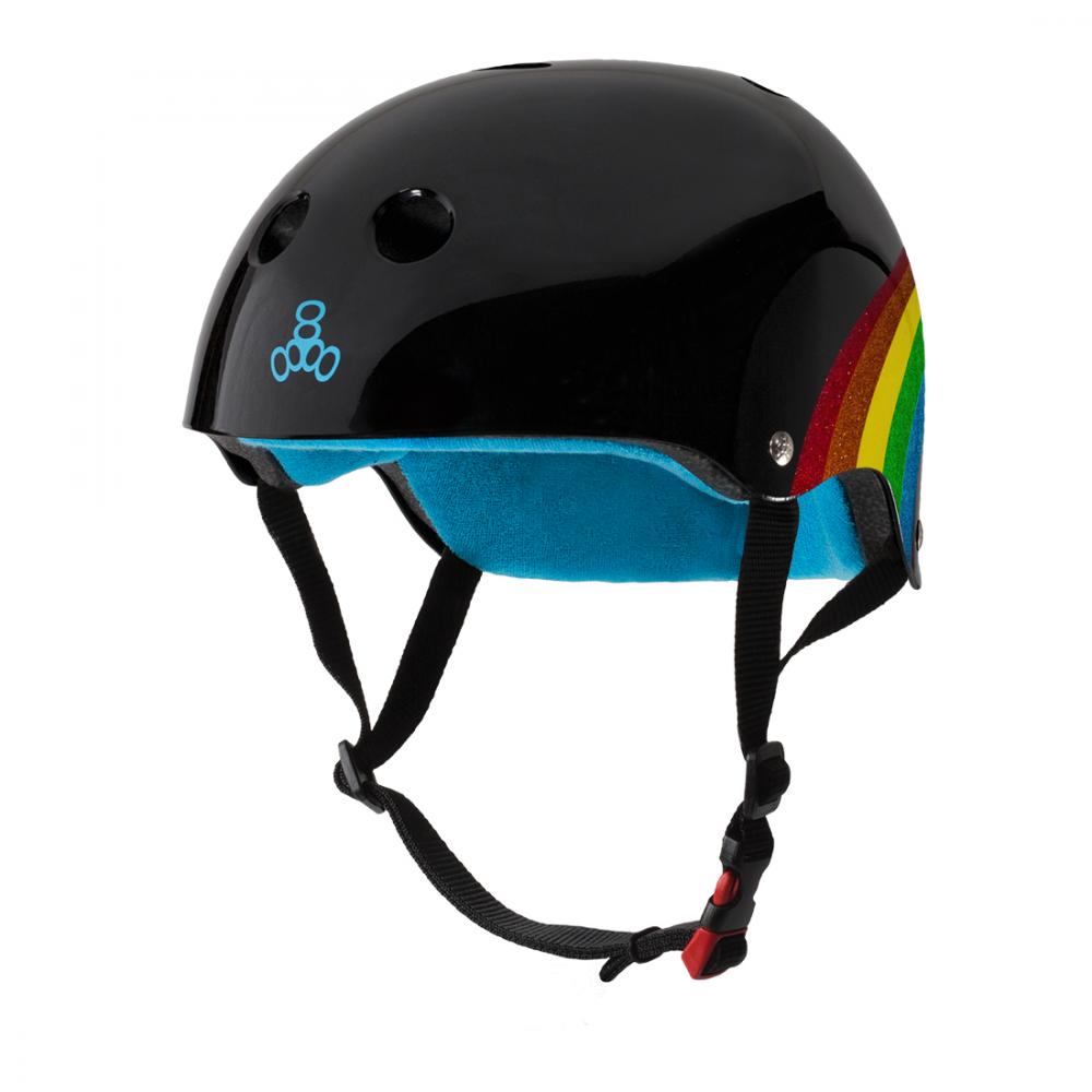 Triple 8| The Certified Sweatsaver Helmet - Sparkle Black/Rainbow