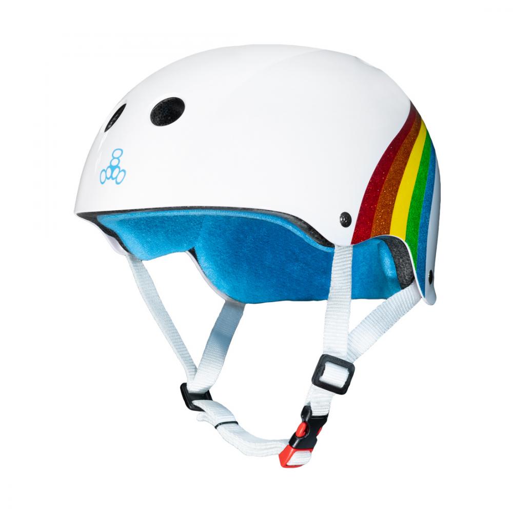 Triple 8| The Certified Sweatsaver Helmet - White/Rainbow