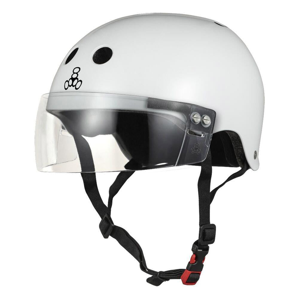 Triple 8| The Certified Sweatsaver Helmet with Visor - White