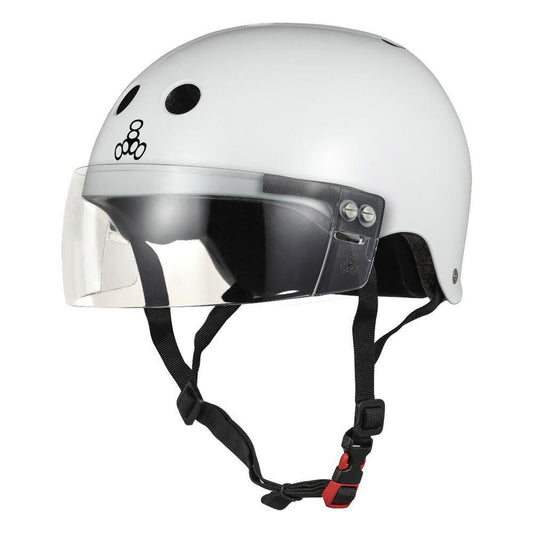Triple 8| The Certified Sweatsaver Helmet with Visor - White