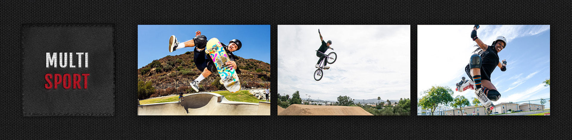 Triple Eight Multi Sport Protection for skate, roller, derby, bmx, snow and water.