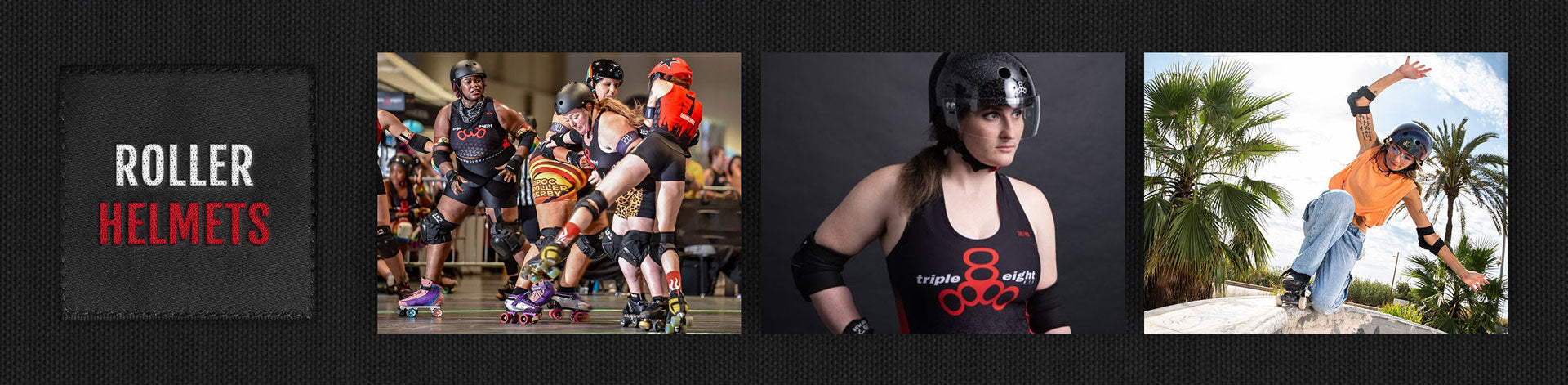 Triple Eight roller helmets for roller skating and derby.