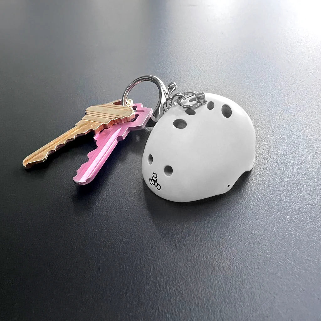 Helmet Key Chain - White